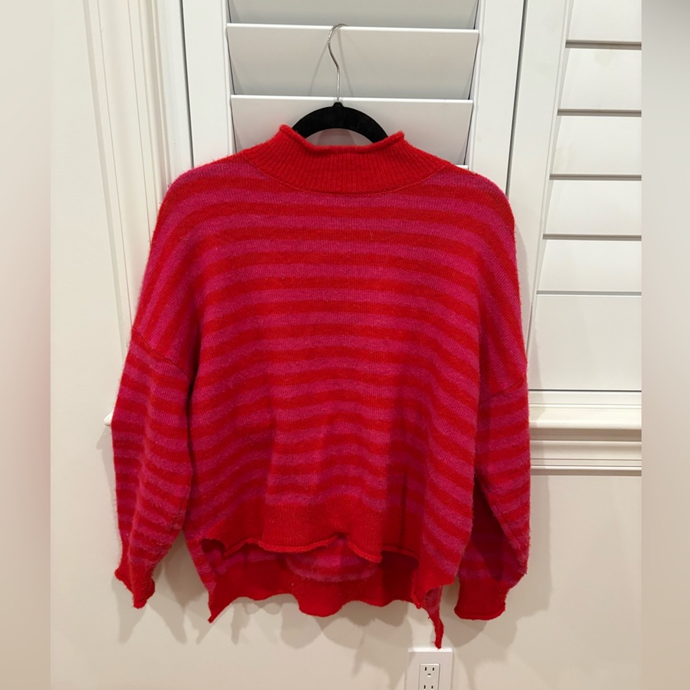 Little lies Striped Red and Pink Women's Sweater from Anthropologie